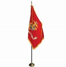 Marines Flag Interior, Size: 3'x5', Fringe: Fringe, Pole Hem: Pole Hem