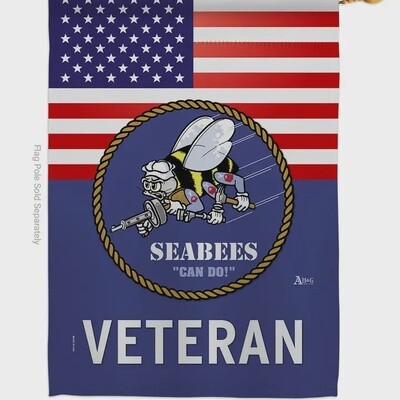 Seabees Veteran Garden Flag