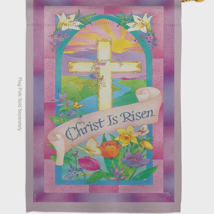 Christ is Risen Springtime Easter House Flag