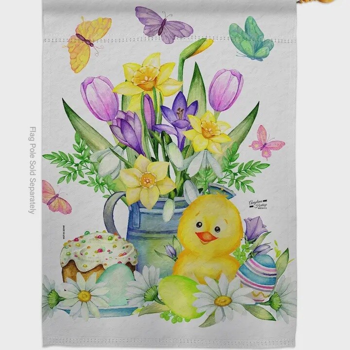 Easter Duckie Garden Flag