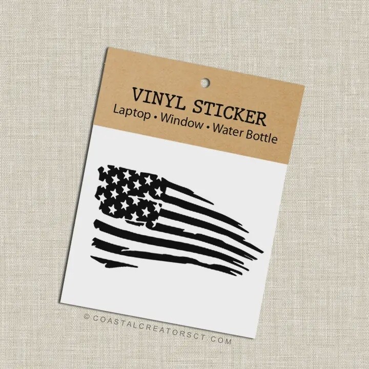 Vinyl Transfer Sticker, Pattern: American Flag Black