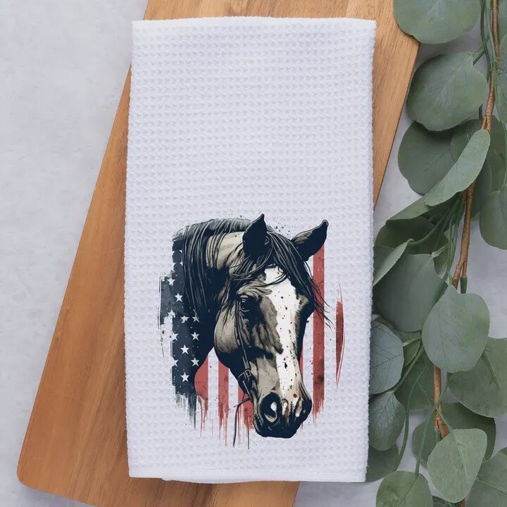 Patriotic Horse Head Hand Towel