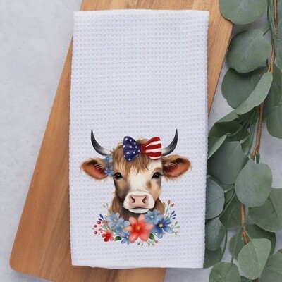 Patriotic Cow Hand Towel