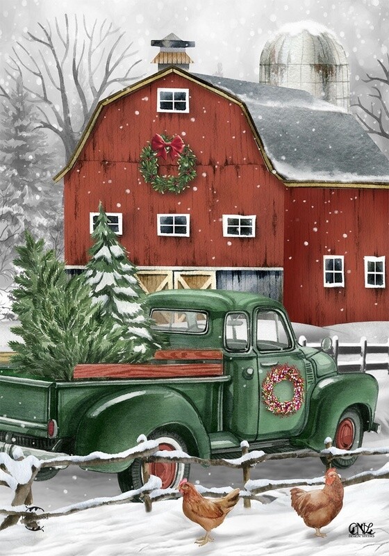 Christmas on the Farm Garden Flag