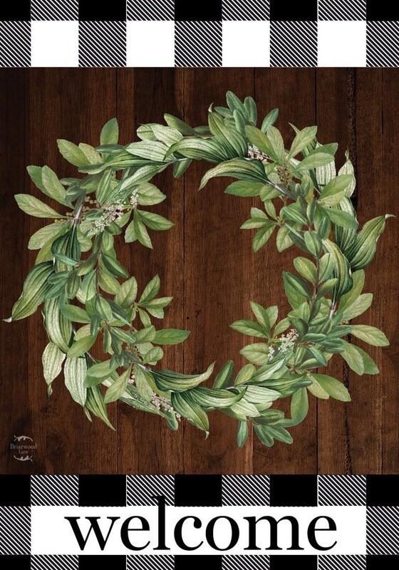 Farmhouse Wreath Garden Flag