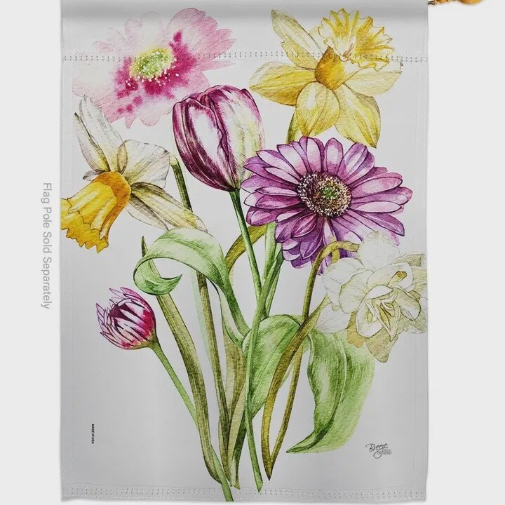 Spring Flower Bouquet House Flag