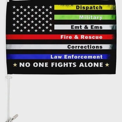 No One Fights Alone Car Flag