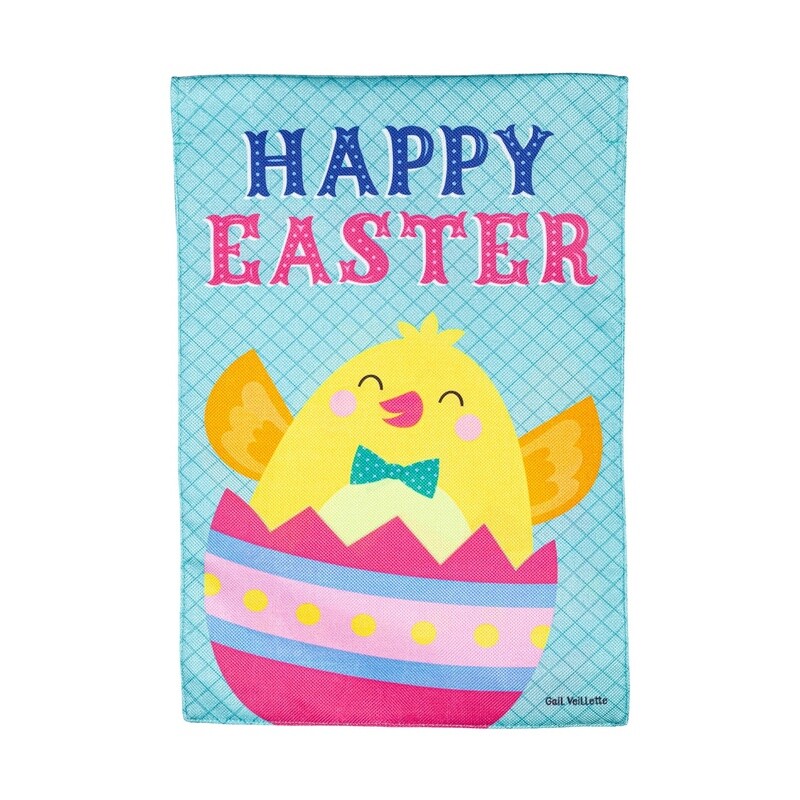 Happy Easter Burlap Garden Flag