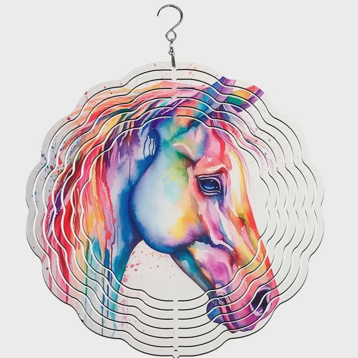 Horse Watercolor Wind Spinner