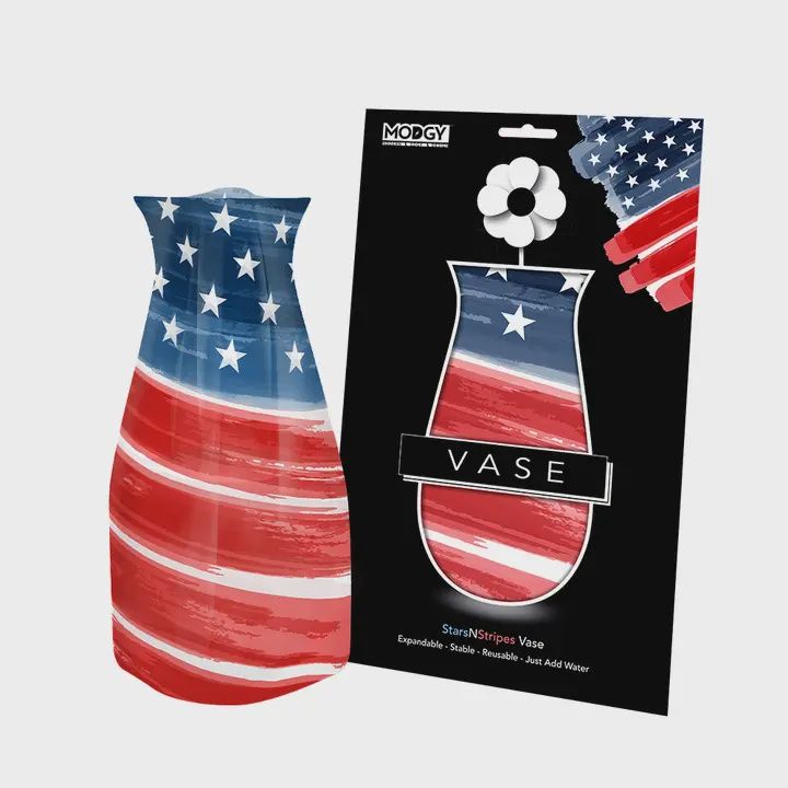Expandable Flower Vase, Pattern: Stars and Stripes