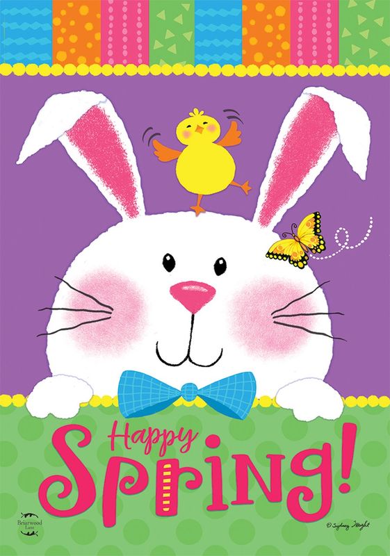Happy Spring Rabbit Garden Flag