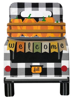 Black Checkered Truck Burlap House Flag