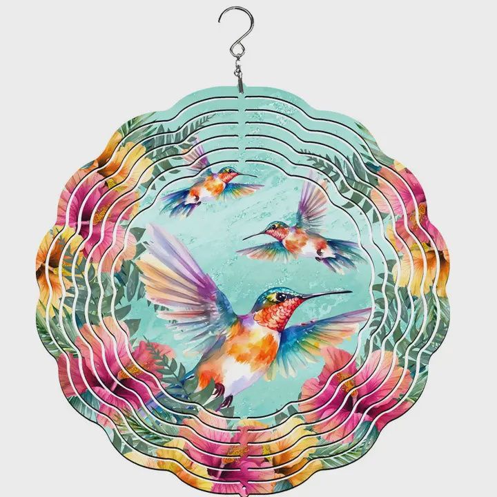 Colorful Hummingbird Wind Spinner