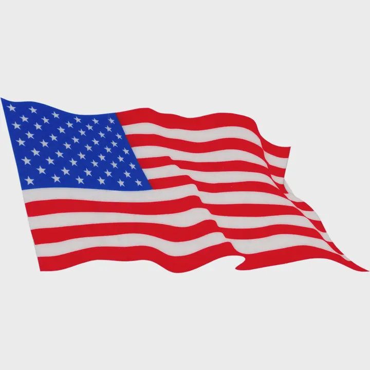 USA with Strong Wind Gust Sticker