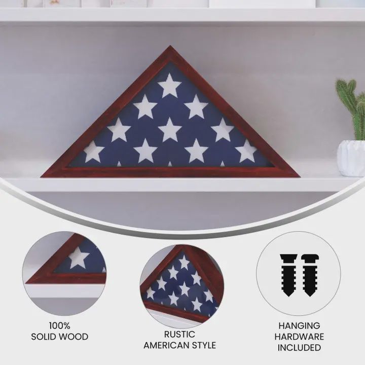 Rustic Wood Burial Flag Display Case