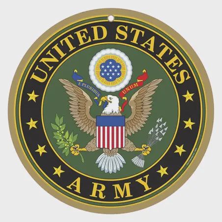 Military  Army Logo Round Wood Sign