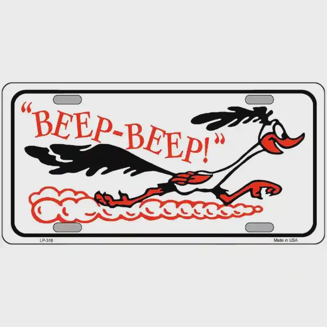 Beep Beep Roadrunner License Plate