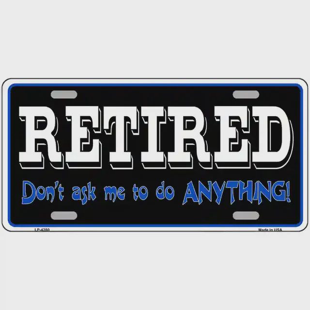Retired Don't Ask License Plate