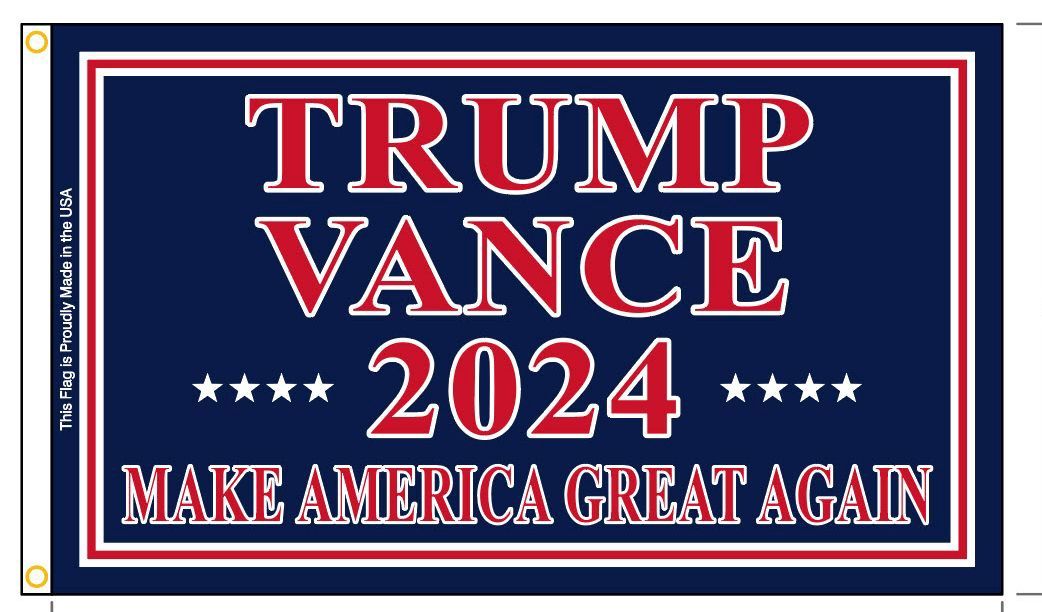 Trump Vance 2024 Flag Interior Poly Cotton