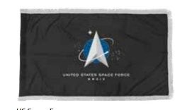 Space Force Flag Interior, Size: 3'x5', Fringe: Fringe, Pole Hem: Pole Hem