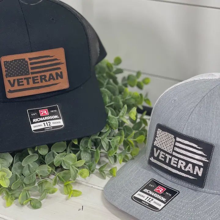 Adult Distressed Veteran Patch Snapback Hat