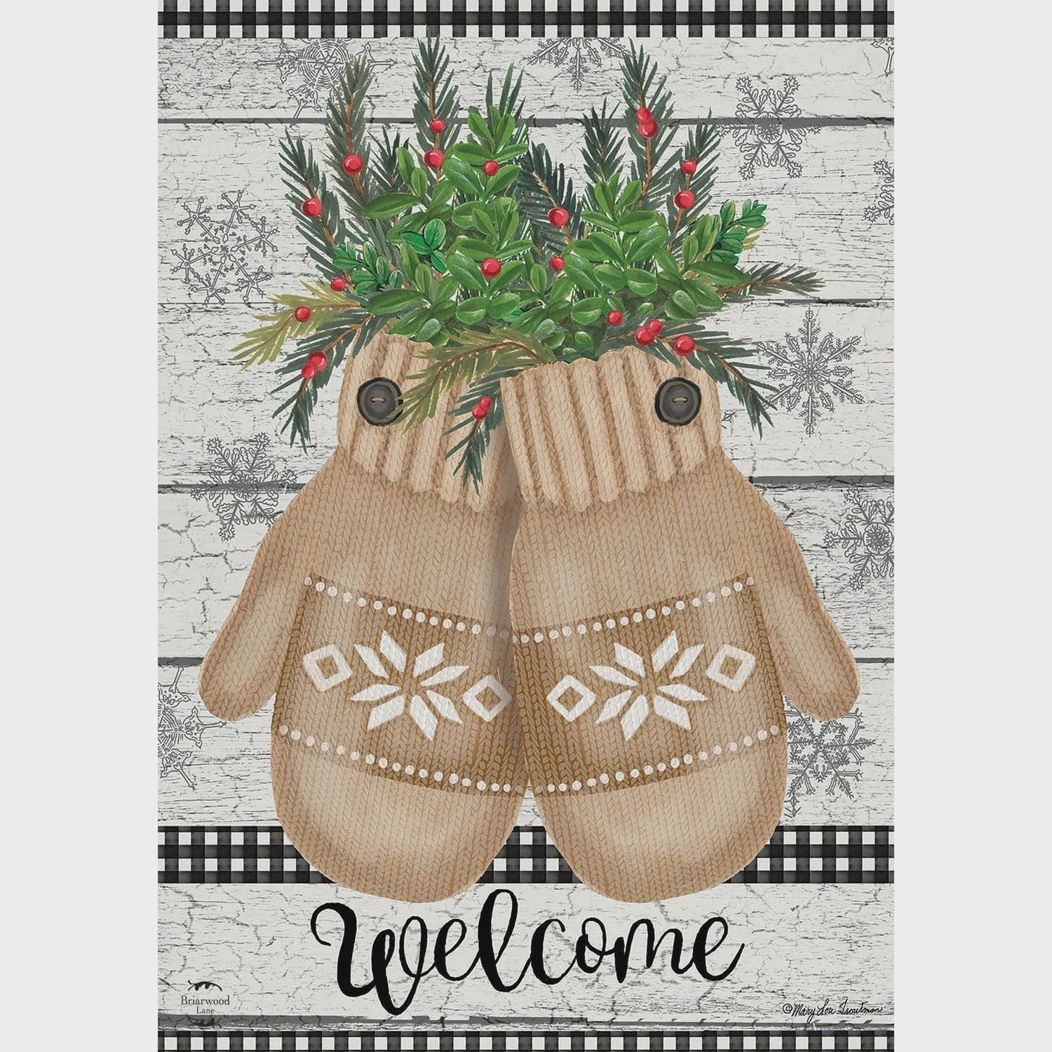 Farmhouse Mittens  Garden Flag