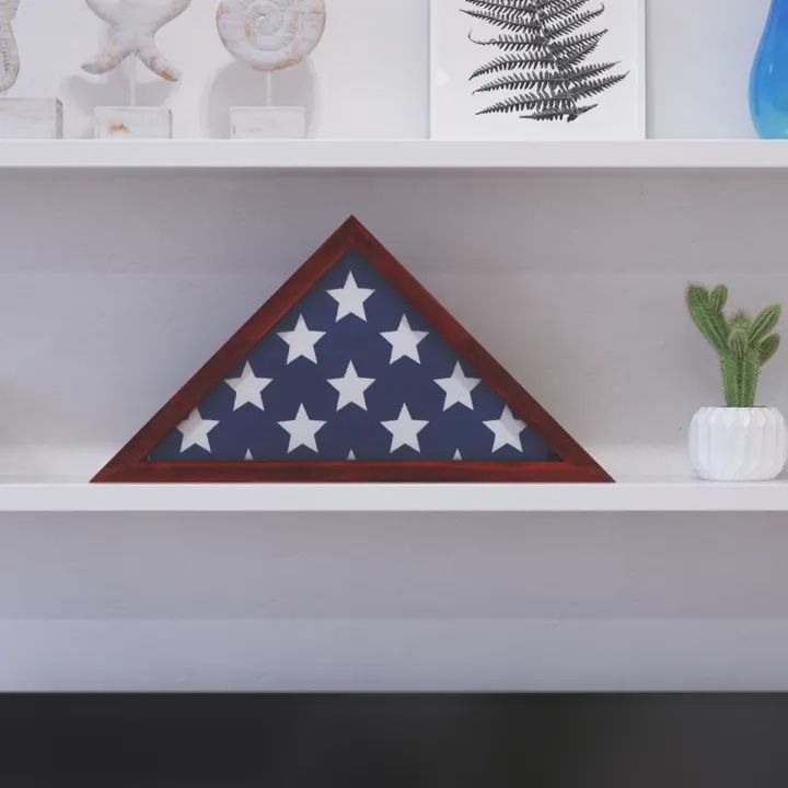 Mahogany  Memorial Flag Display Case