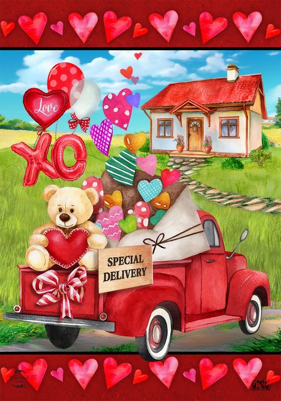 Love Filled Pickup House Flag