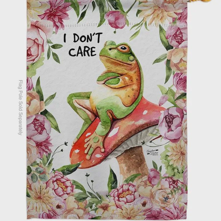 Don&#39;t Care Toad Garden Flag