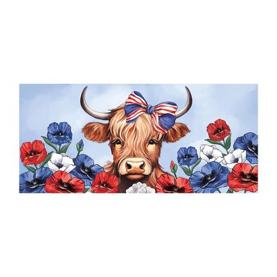 Patriotic Highland Cow Sassafras Mat