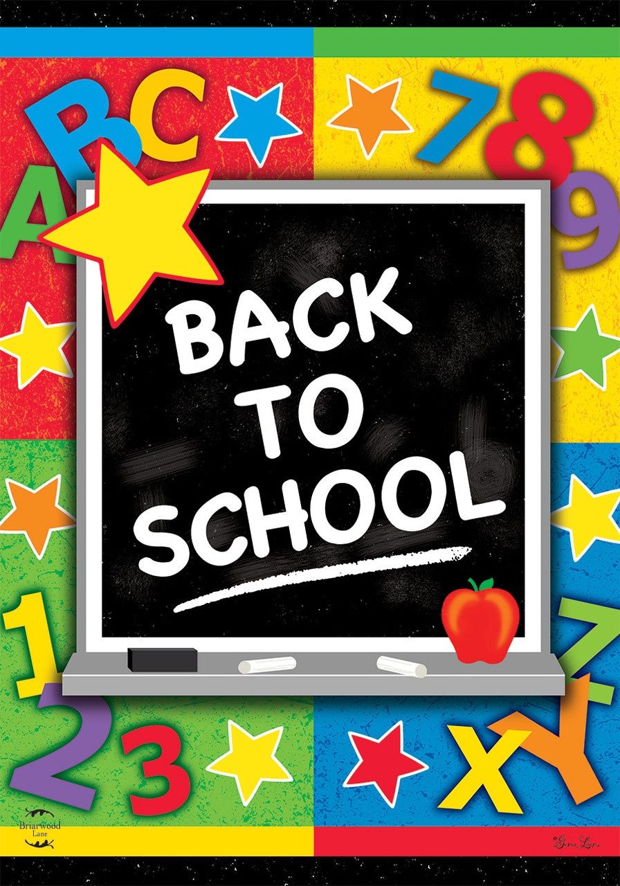 Back To School Chalklboard Fall House Flag