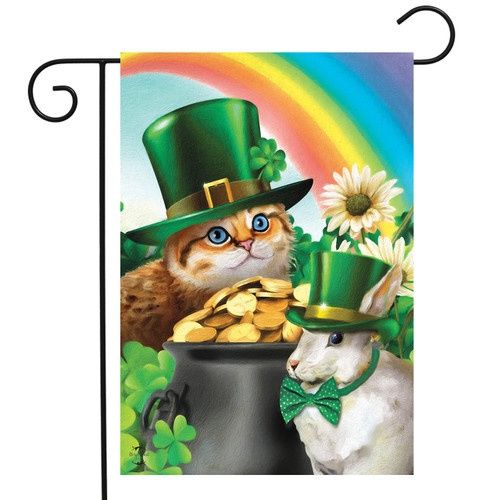 St. Pat&#39;s Cats Garden Flag