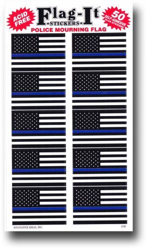 Thin Blue Line Sticker Sheet of 10 Small