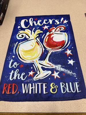 Cheers Red White and Blue Garden Flag