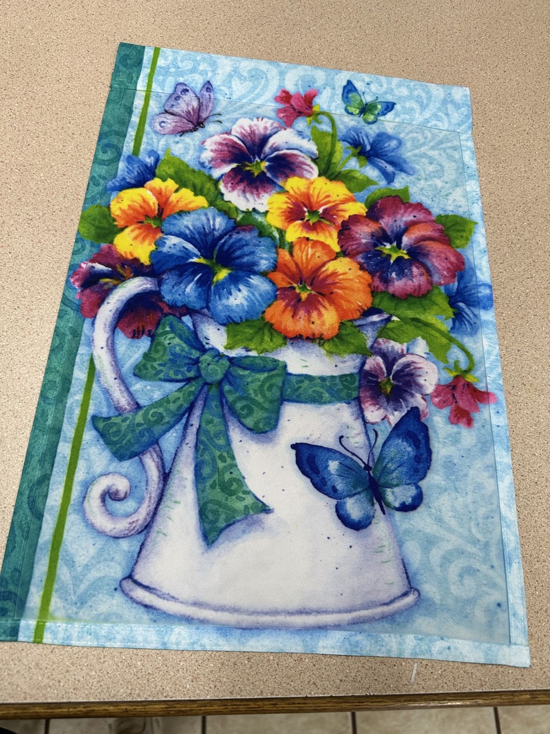 Watering Can Bird Garden Flag