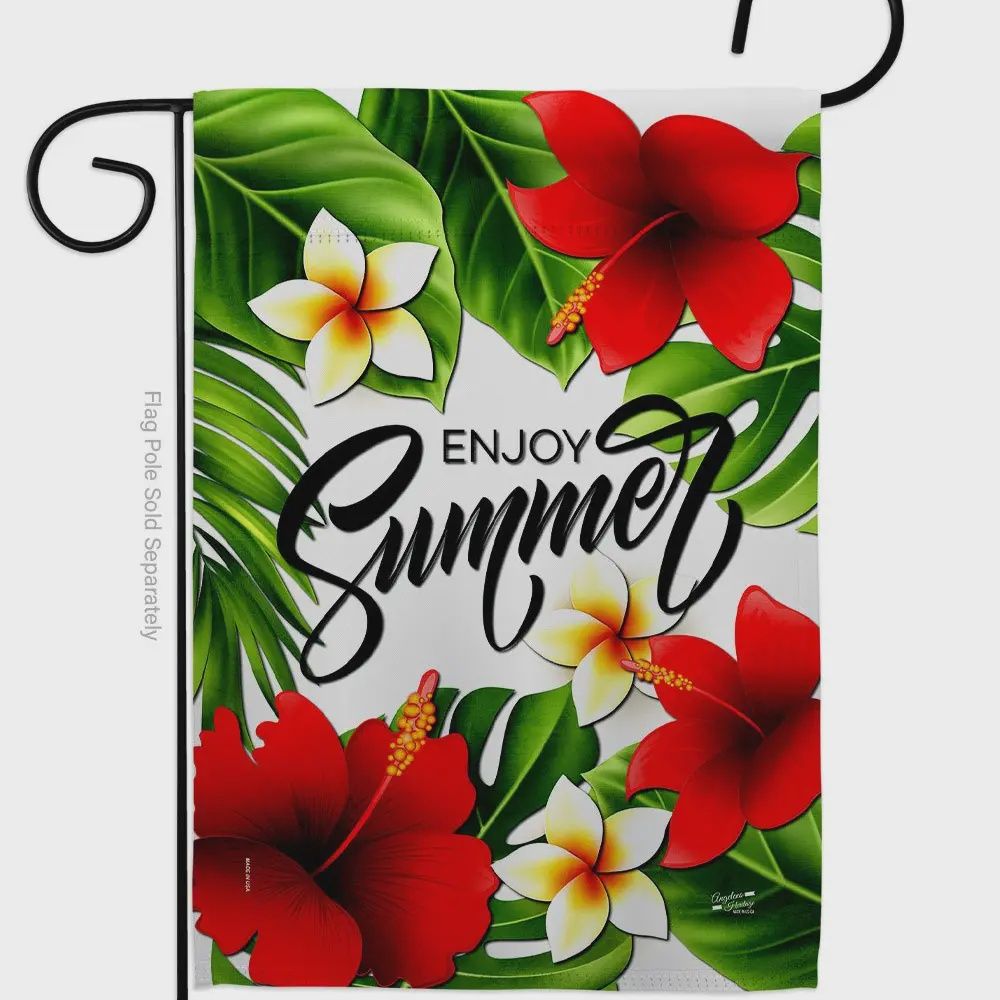 Enjoy Summer Hibiscus Garden Flag