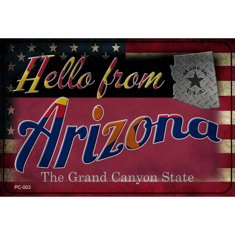 Hello From Arizona Novelty Metal Postcard
