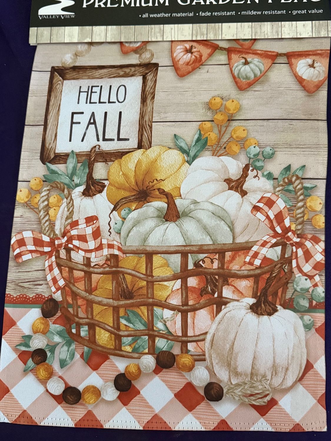 Hello Fall Pumpkin Garden Flag