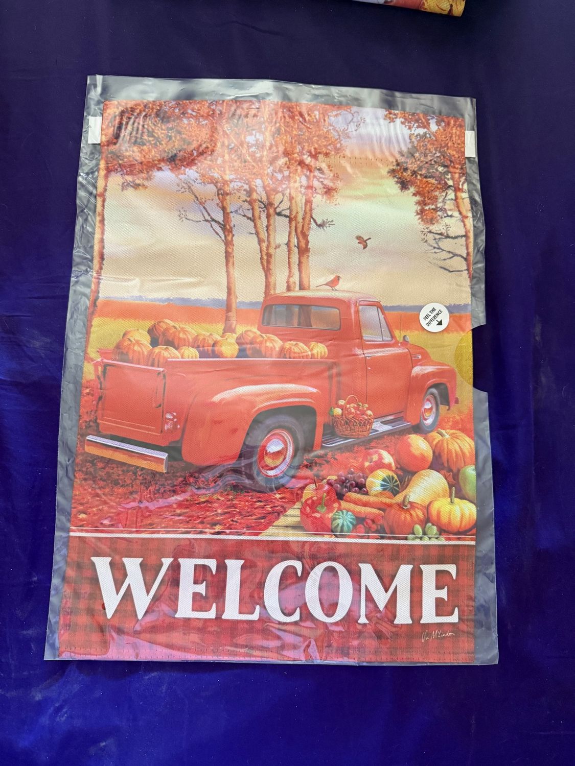 Welcome Truck Fall Garden Flag