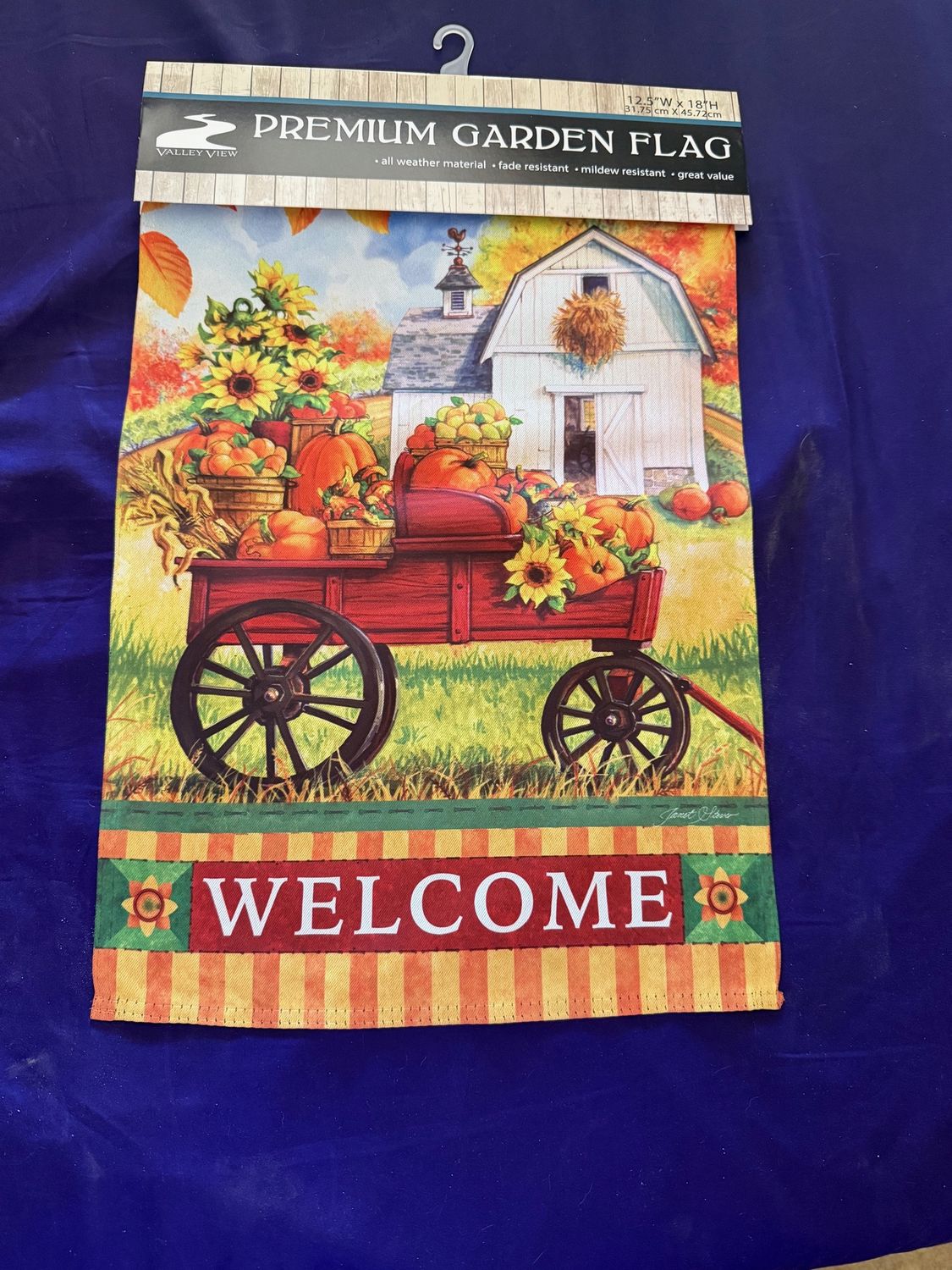 Fall Wagon Garden Flag