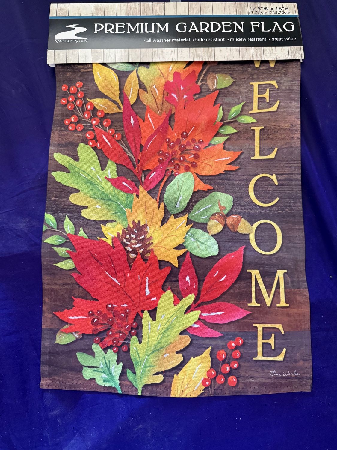 Welcome Fall Leaves Garden Flag