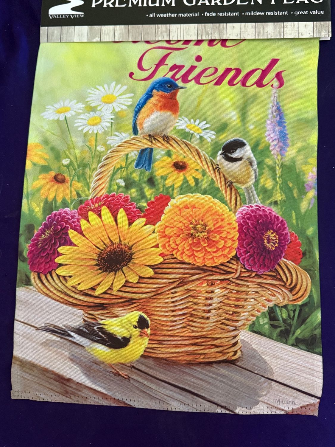 Welcome Friends Bird Garden Flag