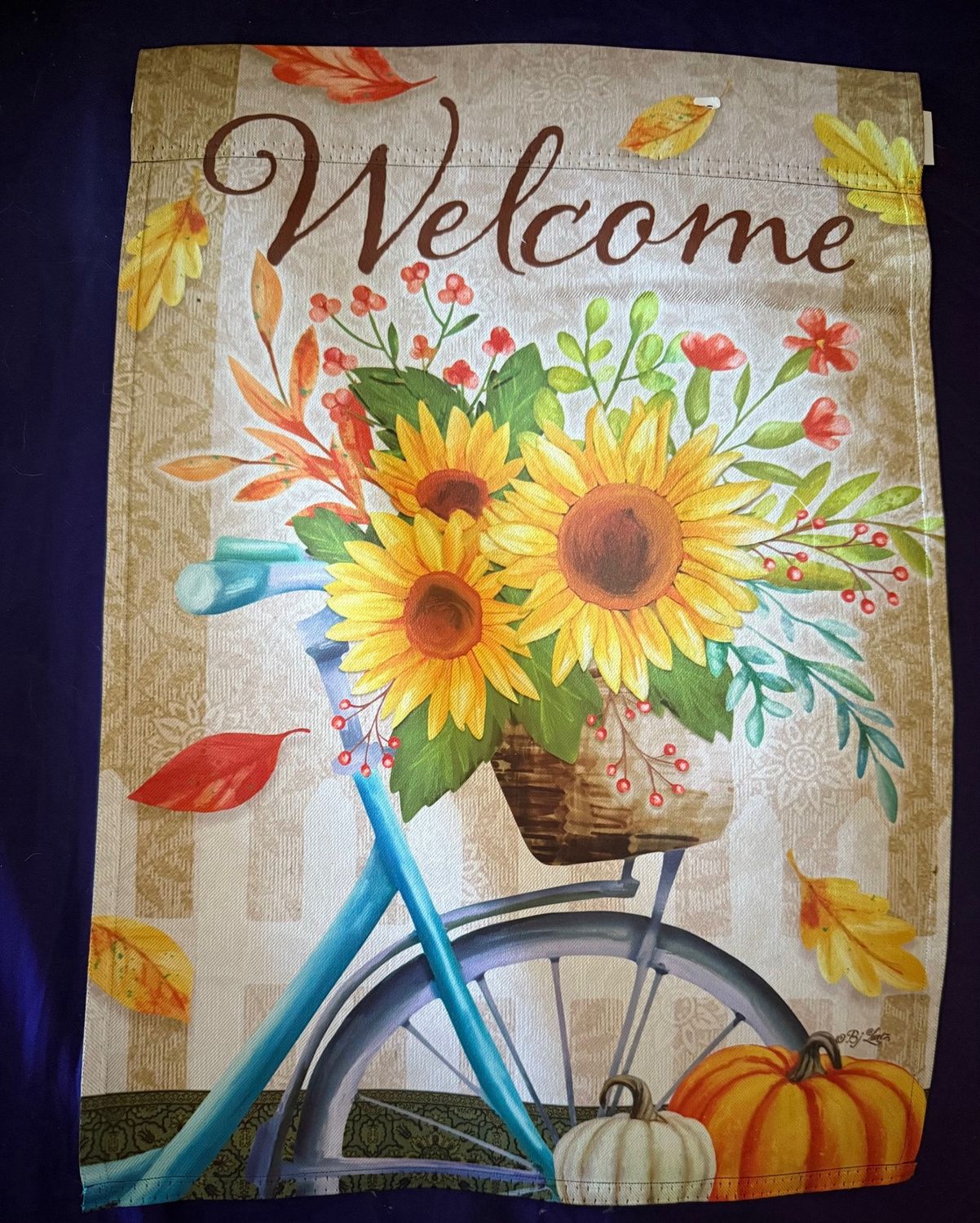 Welcome Fall Bicycle Garden Flag