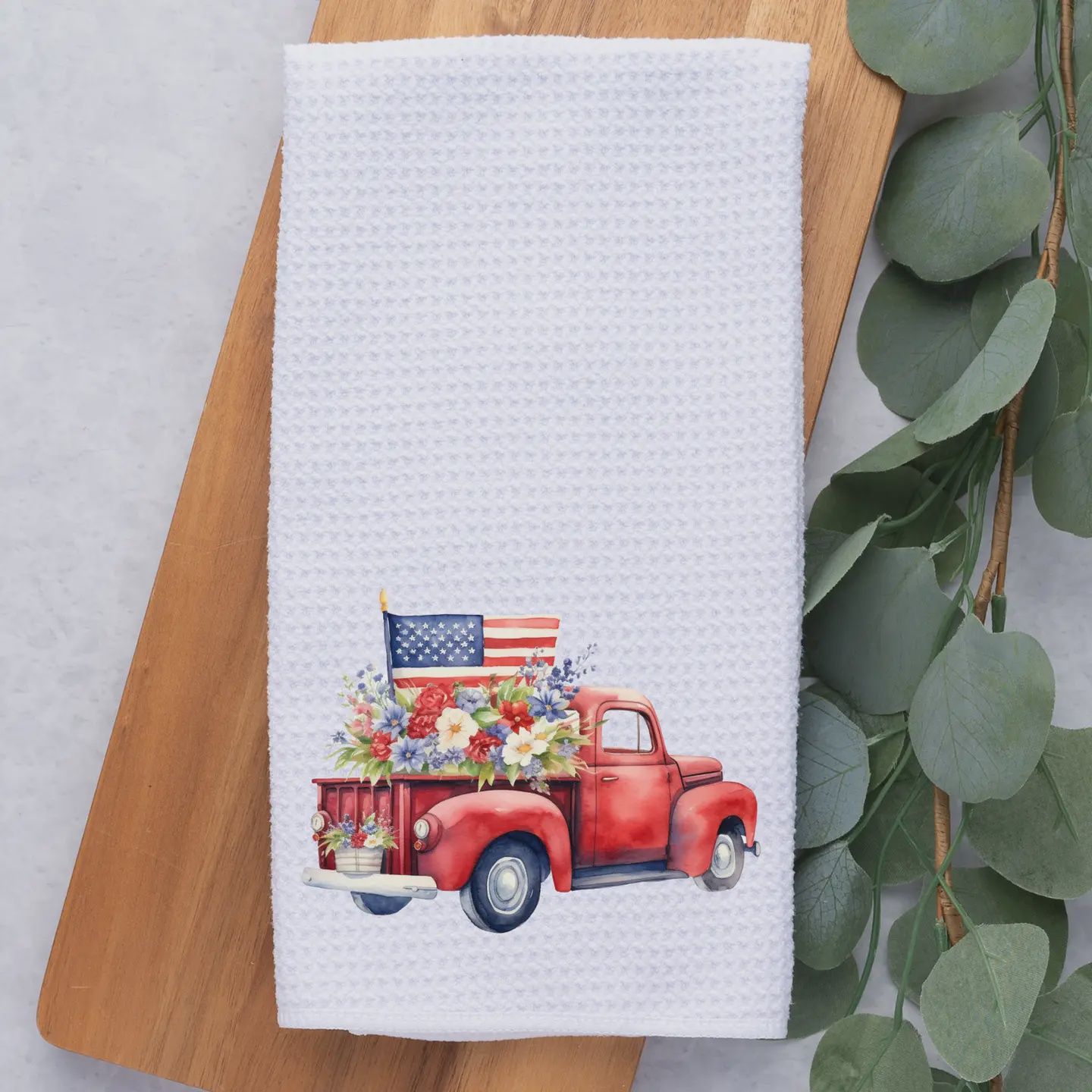 Patriotic Truck Hand Towel