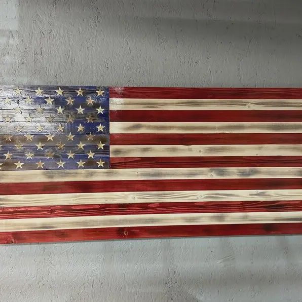 Distressed Wood American Flag
