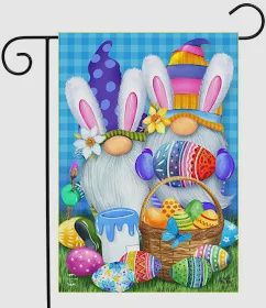 Easter Gnomes Garden Flag