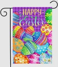 Painted Easter Eggs Garden Flag