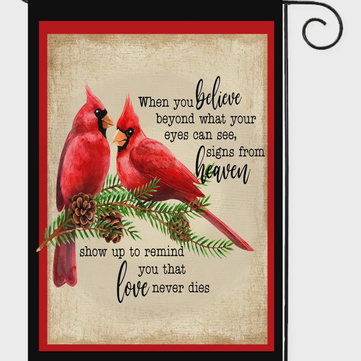 When You Believe Two Cardinals Garden Flag