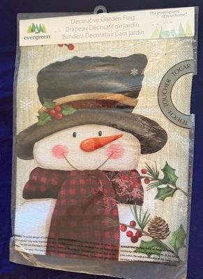 Smiling Snowman Garden Flag