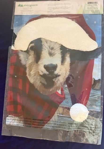 Christmas Goat Garden Flag